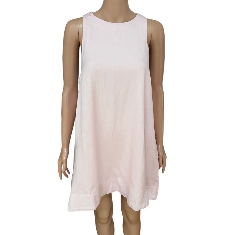 Mable light pink linen blend shirt dress size M NWOT